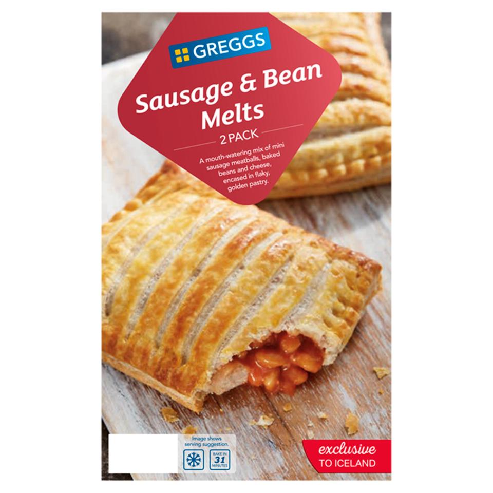 Greggs sausage and bean melts are reduced at Iceland