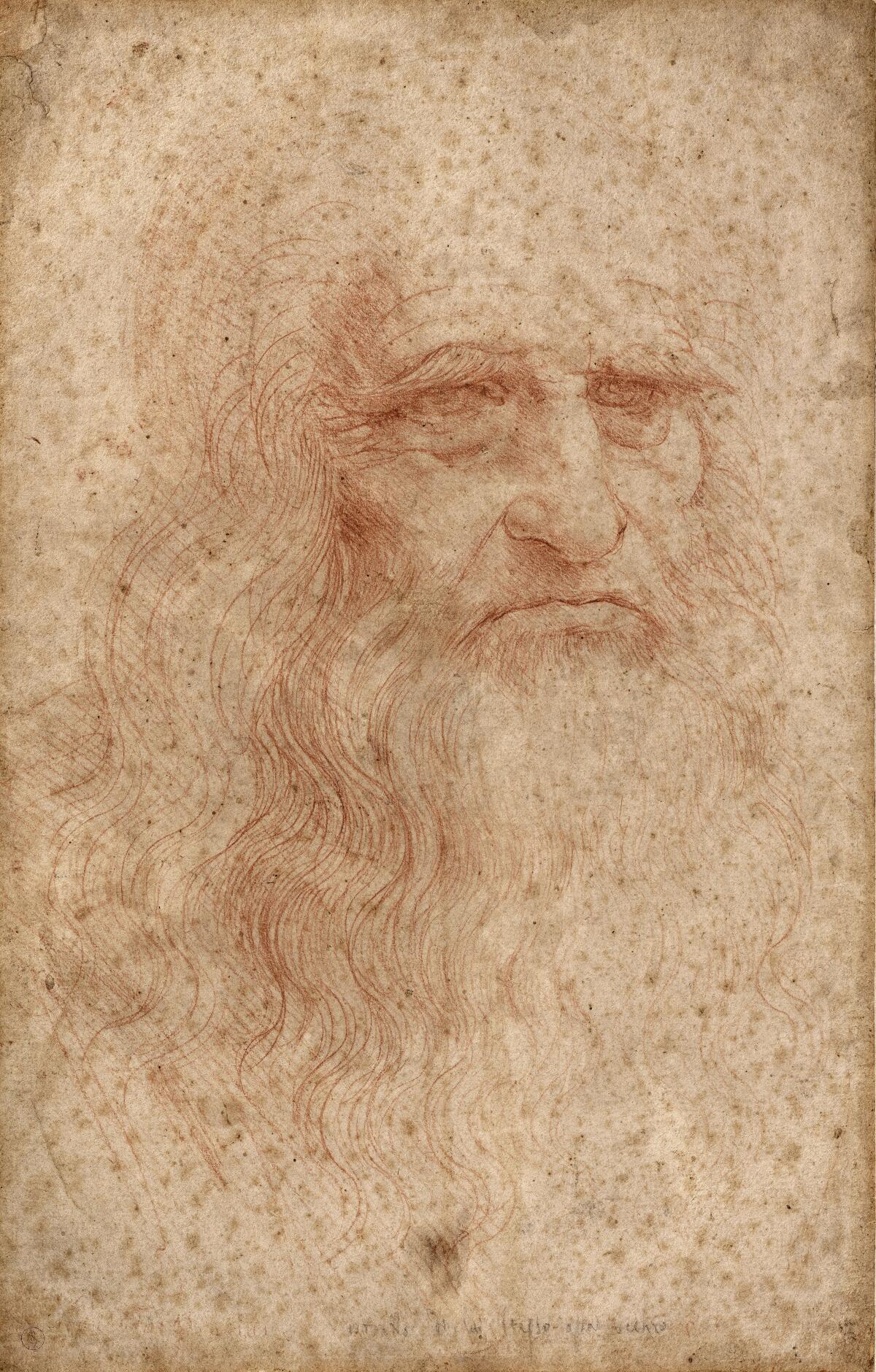 Leonardo da Vinci drew an old man, possibly a self-portrait, as a bearded prophet when he was around 63.