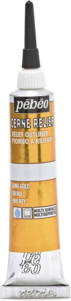 Pebeo Cerne Relief paint in King Gold, Amazon, £4.80: 'Pimp up your plain baubles by personalising them with this shimmering paint'