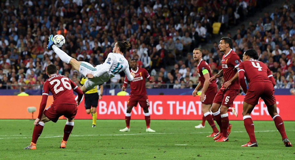 Bale scored a famous overhead kick against Liverpool in the 2018 Champions League final