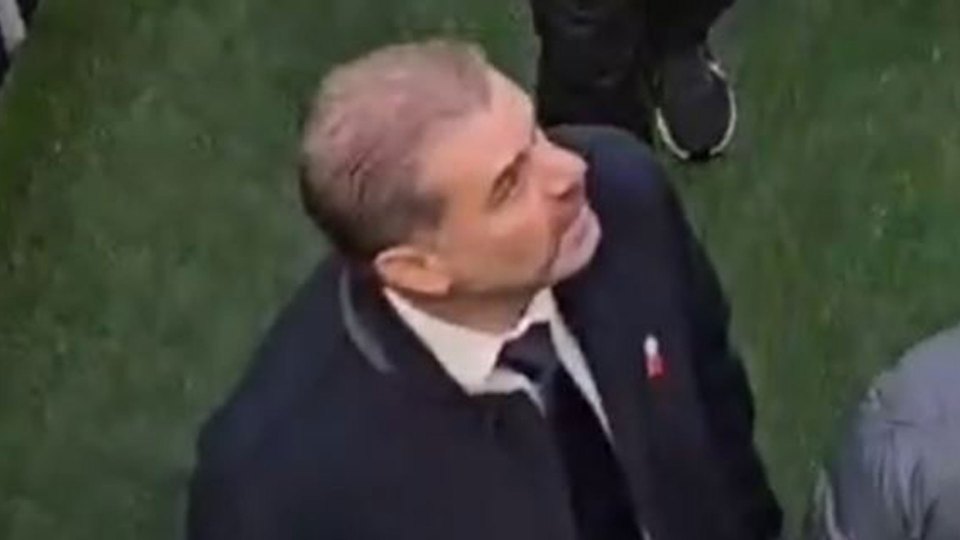 Ange Postecoglou appeared to angrily stare down a Tottenham fan