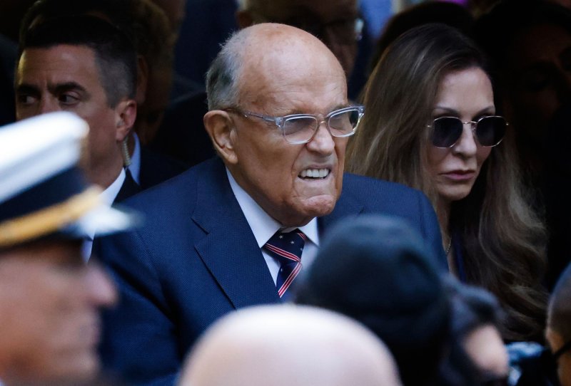 Former New York City Mayor Rudy Giuliani is among the 18 people who have been charged with attempting to subvert the 2020 election results in Arizona. File Photo by Peter Foley/UPI