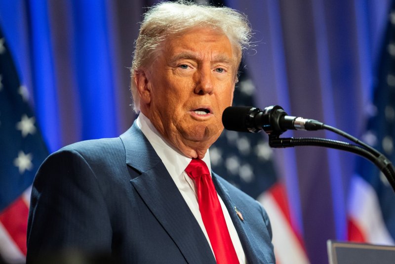 U.S. President-elect Donald Trump speaks during a meeting with House Republicans at the Hyatt Regency Hotel in Washington, DC., on November 13. Pool Photo by Allison Robbert/UPI