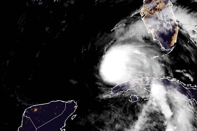 Category 2 Hurricane Rafael was moving into the Gulf of Mexico early Thursday. Image courtesy NOAA