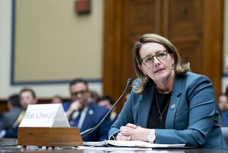 Federal Emergency Management Agency Administrator Deanne Criswell testifies during a House Oversight Committee hearing on FEMA's response to Hurricane Milton and Helene at the U.S. Capitol in Washington, D.C., on Tuesday. Photo by Bonnie Cash/UPI