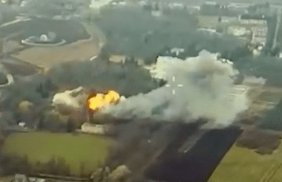 The moment a reported Russian underground facility is hit by Storm Shadow missiles