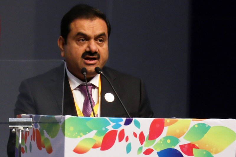 Gautam Adani, chairman and founder of the Adani Group, speaks during the Vibrant Gujarat Global Summit 2019 at Mahatma Mandir in Gandhinagar, India, on Jan. 18, 2019, and is charged with conspiring to defraud U.S. and international investors to raise capital for a solar energy scheme in India. File Photo by Divyakant Solanki/EPA-EFE