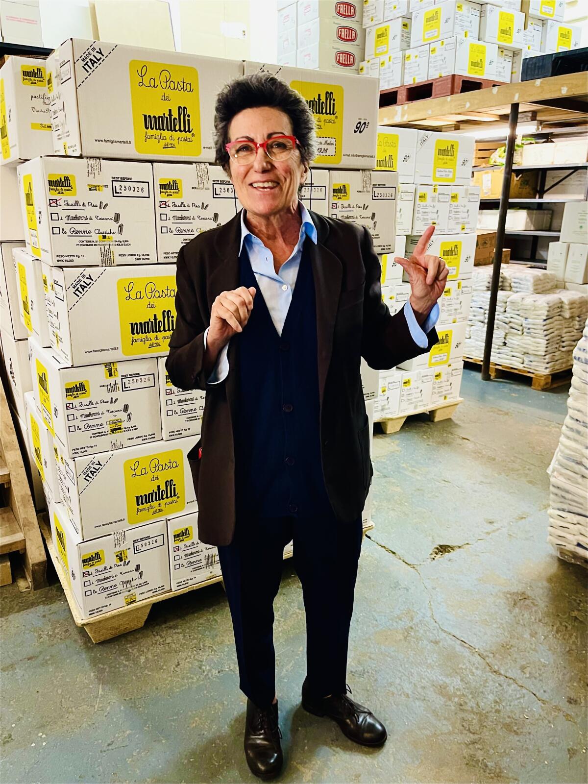 Beatrice Ughi, founder of the Italian food seller Gustiamo, inside the company's warehouse in the Bronx.