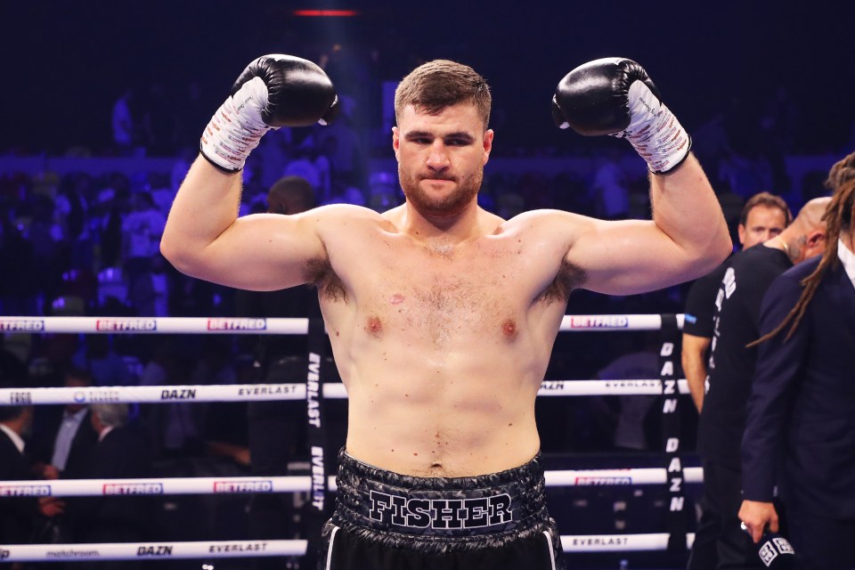 Johnny Fisher poses after claiming a first-round TKO victory against Alen Babic - he fights Dave Allen on the Fury-Usyk 2 undercard