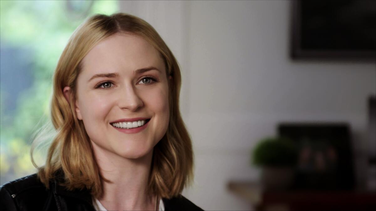 Evan Rachel Wood smiles for camera.