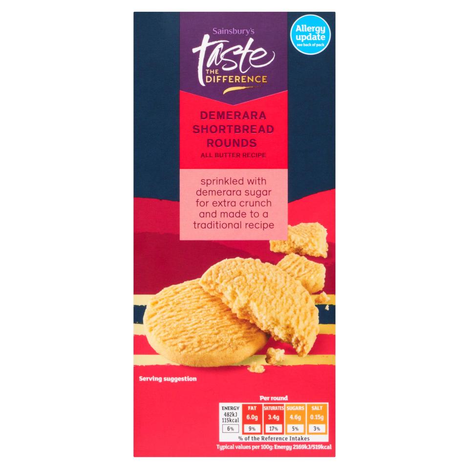 Sainsbury's Demerera Shortbread Rounds, Taste the Difference 200g biscuits have been axed from shop shelves