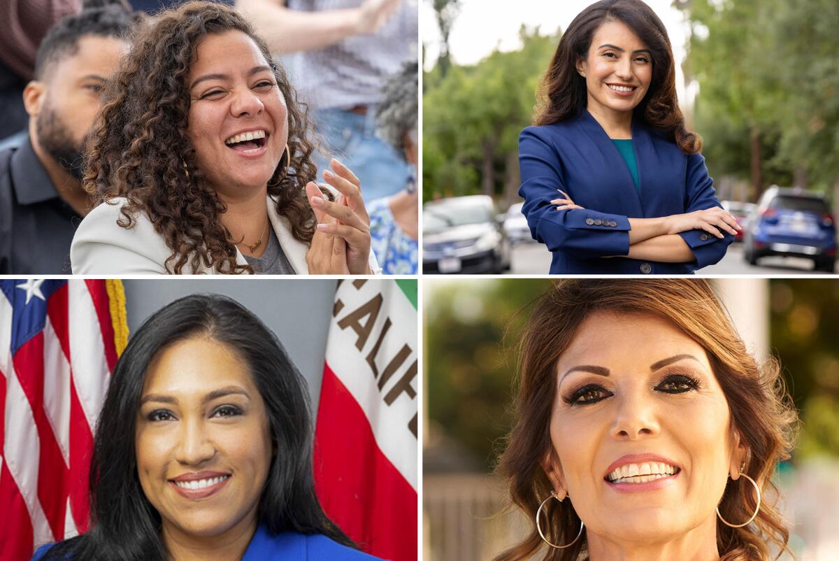 Portraits of four women in separate photos