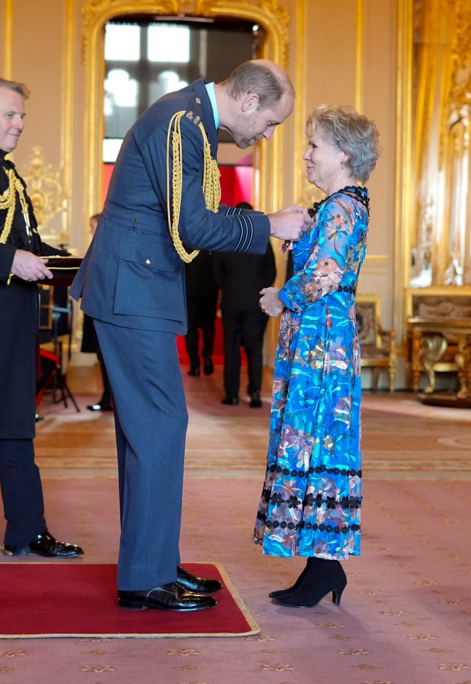 Imelda Staunton got royal approval as she was made a Dame by the Prince of Wales at Windsor Castle