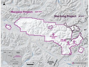 Macpass Project and Mactung Project locations