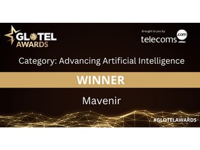 Winner Badge - Mavenir wins Advancing Artificial Intelligence Category at the Glotel award 2024