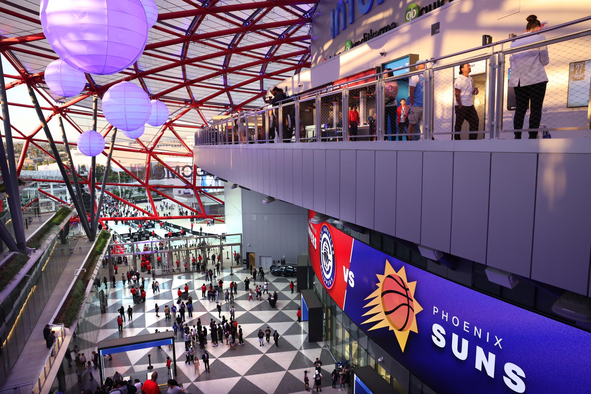 A view inside the entrance are of Intuit Dome.