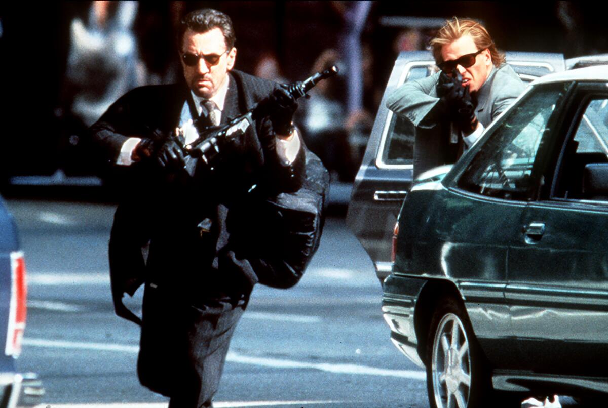 Robert De Niro and Val Kilmer in the movie 1995 "Heat."