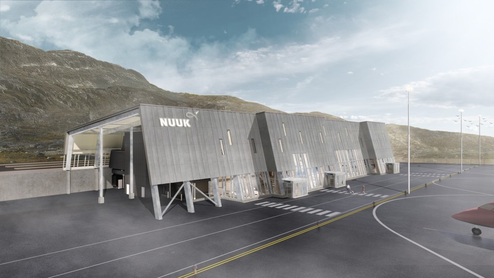 A virtual rendering of Nuuk Airport's exterior