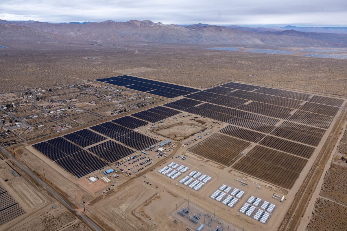 The DWP's Eland solar and storage project, seen from the air.