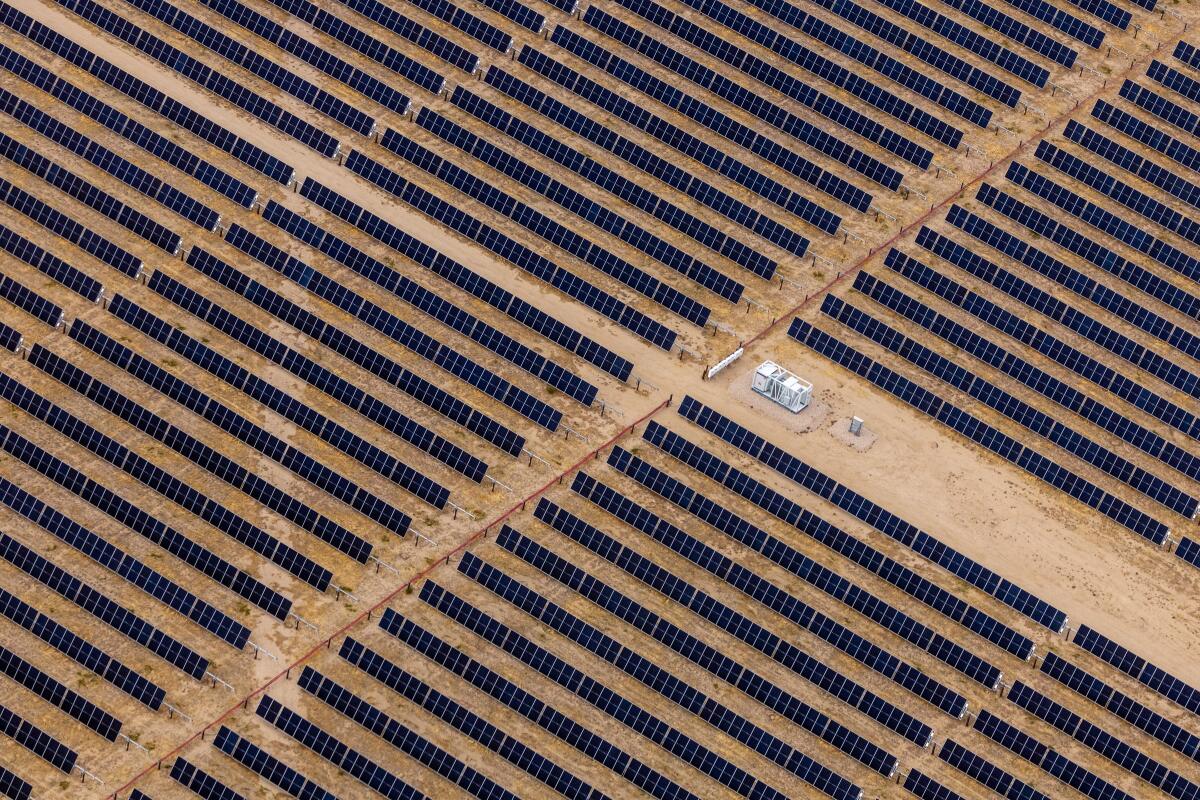 The Eland solar and storage project, seen from the air.