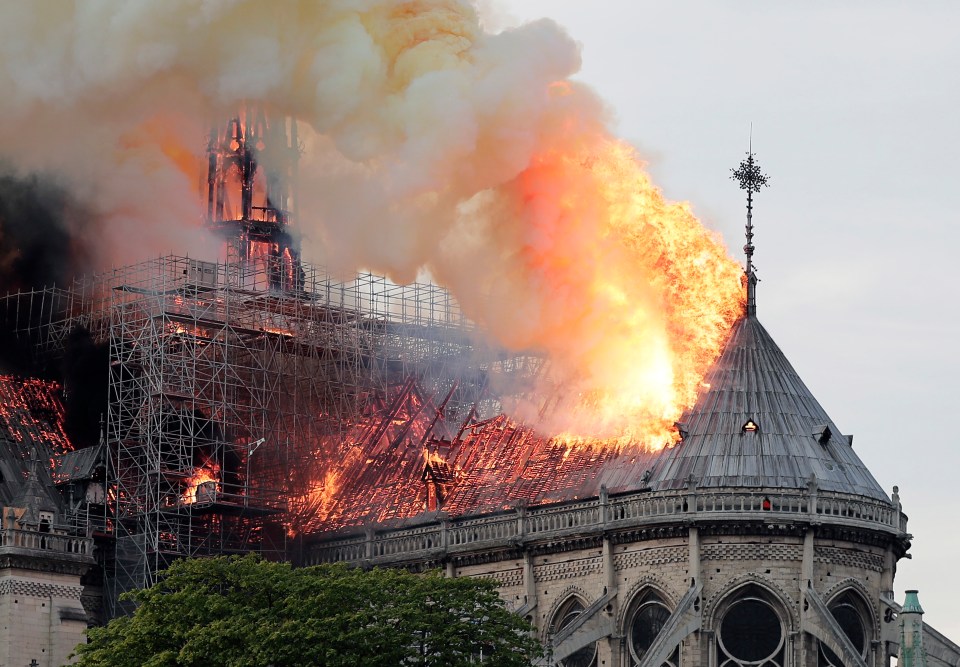 The roof of the iconic cathedral was gutted in the blaze