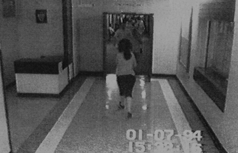 CCTV revealed the moment baby Abbie was taken from the hospital