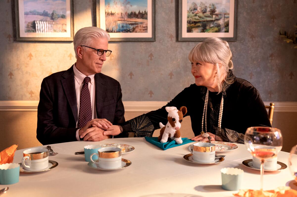 Ted Danson as Charles, Susan Ruttan as Gladys in "A Man on the Inside."