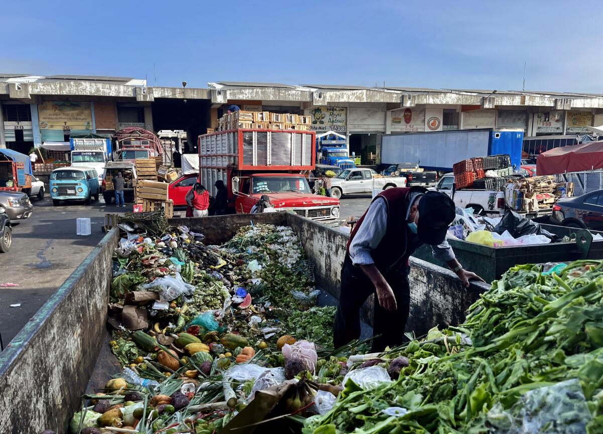 Much of the fresh fruit and vegetables delivered to Mexico City's sprawling wholesale food market ends up in dumpsters.