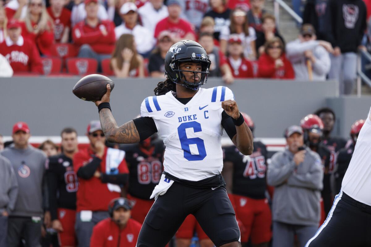 Duke's Maalik Murphy is among the top quarterbacks available in the transfer portal.