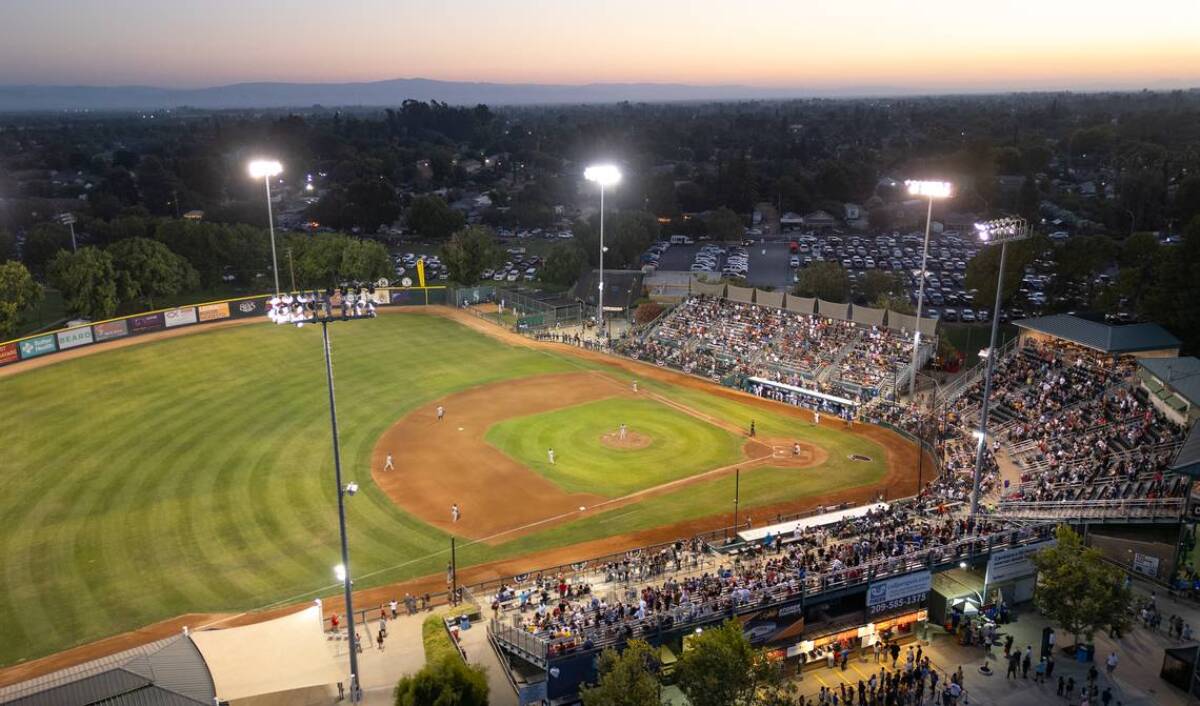 The Modesto Nuts playing a game at John Thurman Field in Modesto