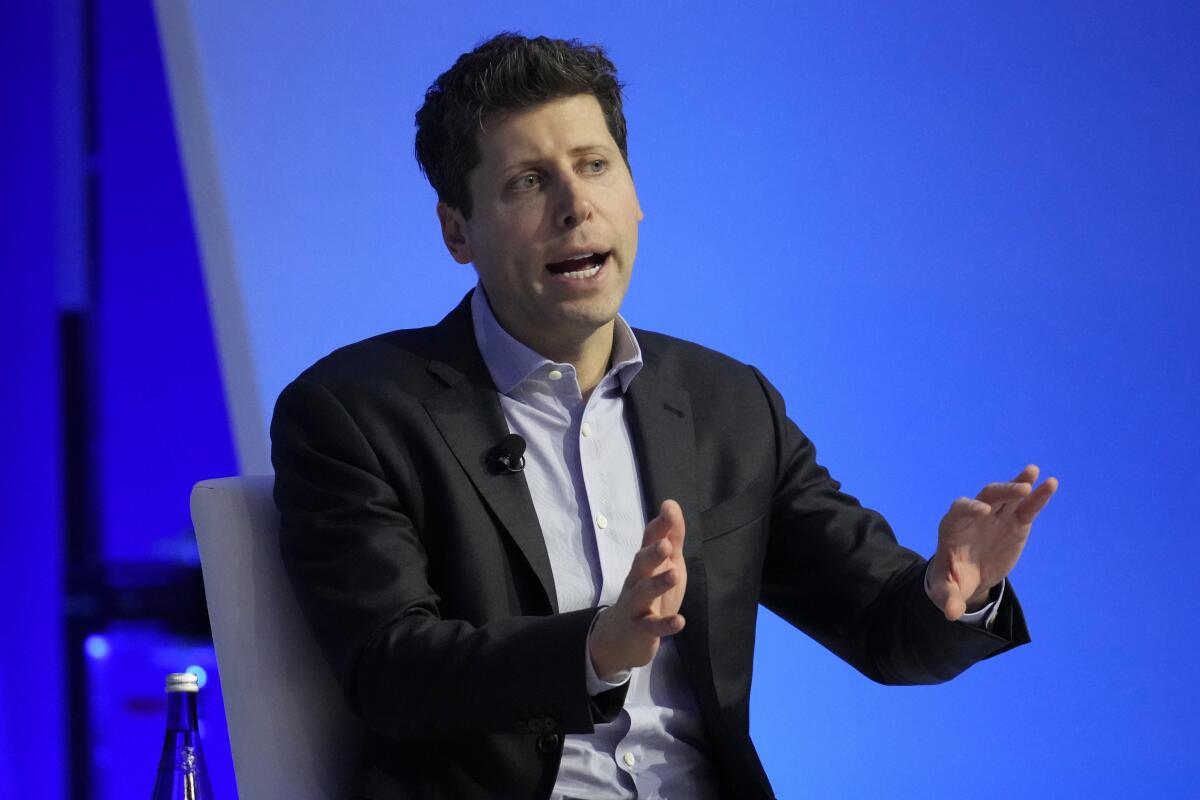 Sam Altman participates in a discussion during the Asia-Pacific Economic Cooperation (APEC) CEO Summit