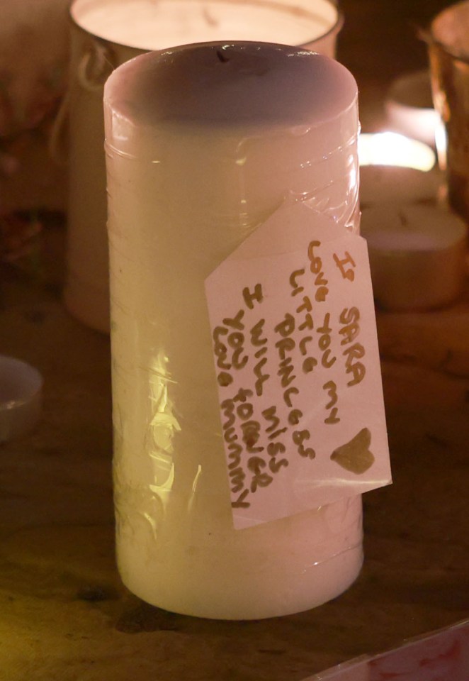 The candle placed on behalf of Sara's mum  Olga Domin