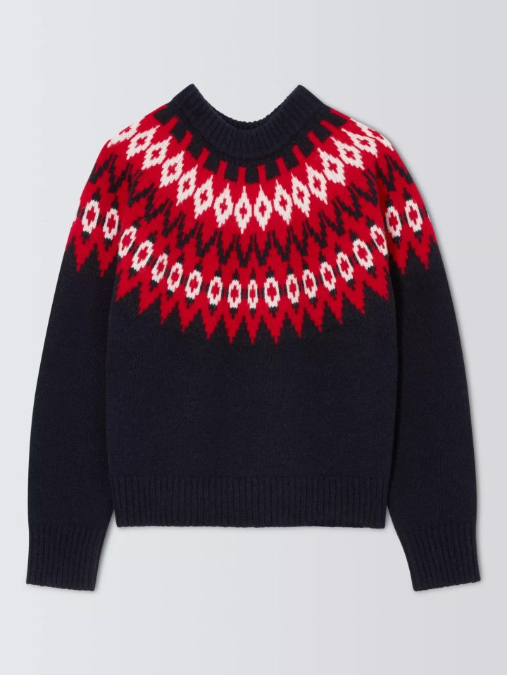 John Lewis also sell the jumper in navy and red