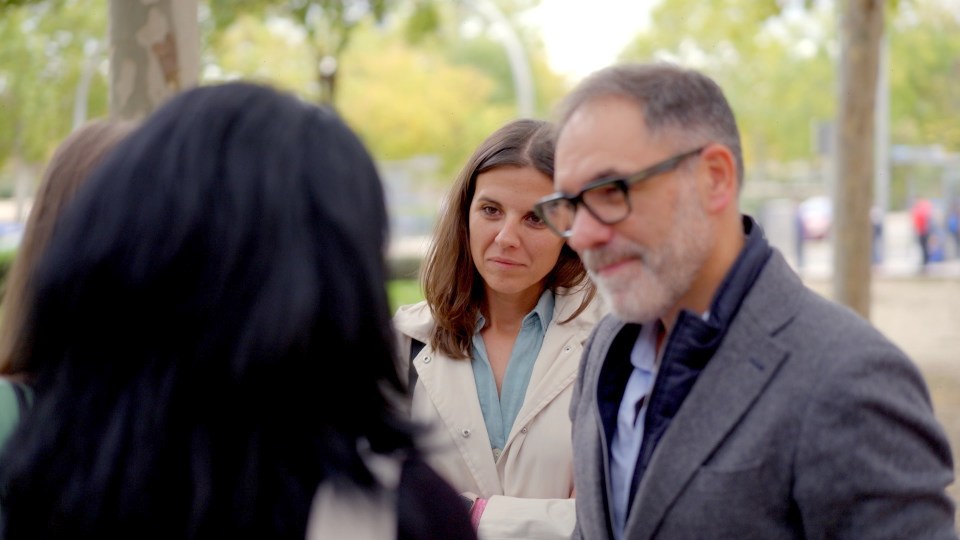 A touching scene in the documentary shows the investigators meeting with one of the women they have rescued and built a relationship with