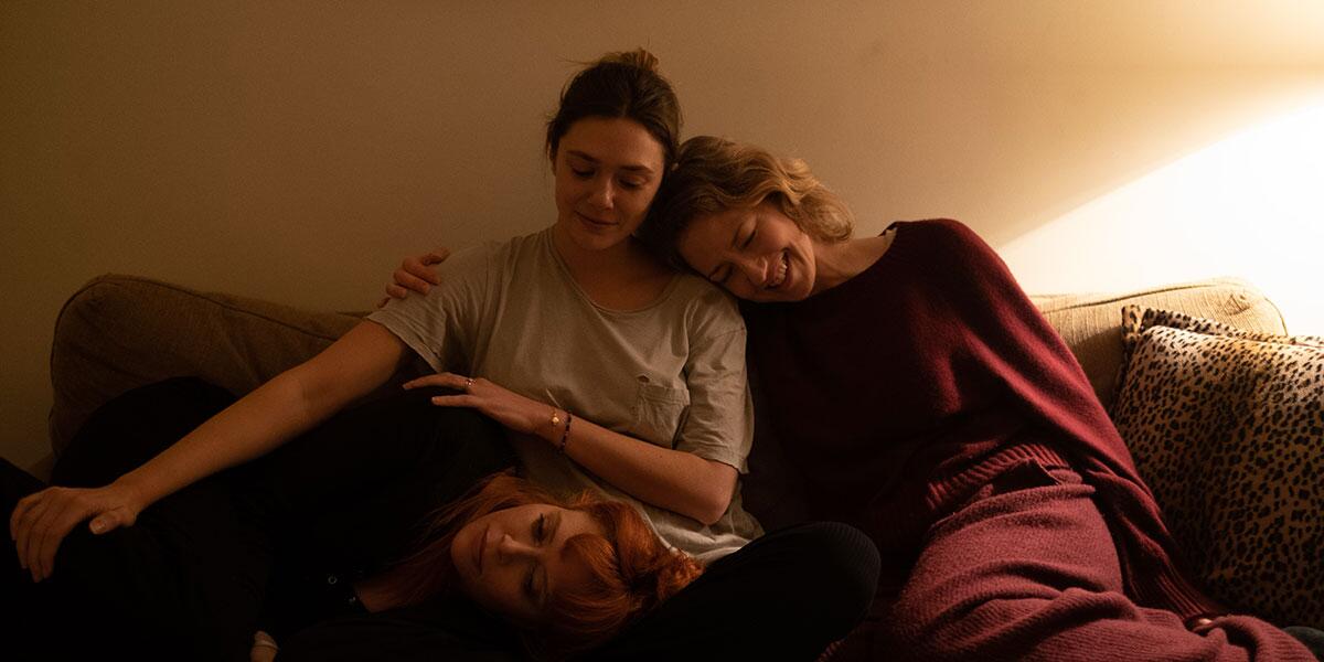 Elizabeth Olsen, Carrie Coon and Natasha Lyonne in "His Three Daughters."