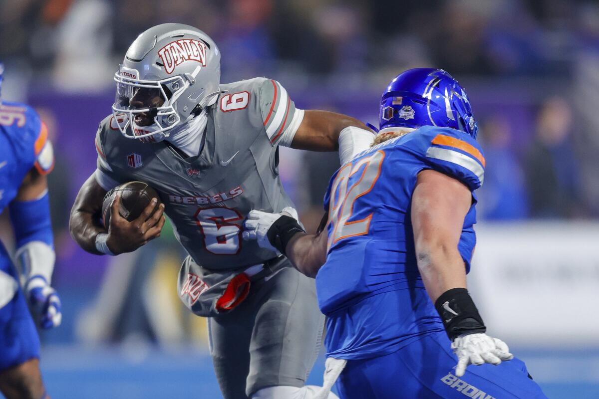 Quarterback Hajj-Malik Williams led UNLV to the Mountain West championship game against Boise State this season.