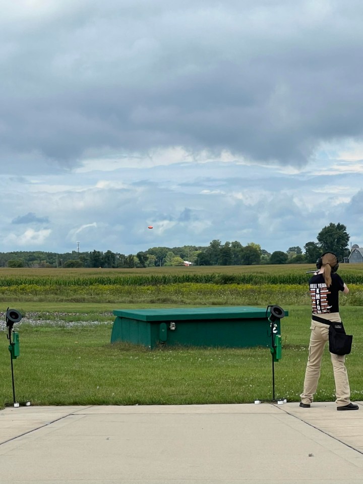 The shooter, Natalie Rupnow, pictured at a gun range in a photo taken by her father