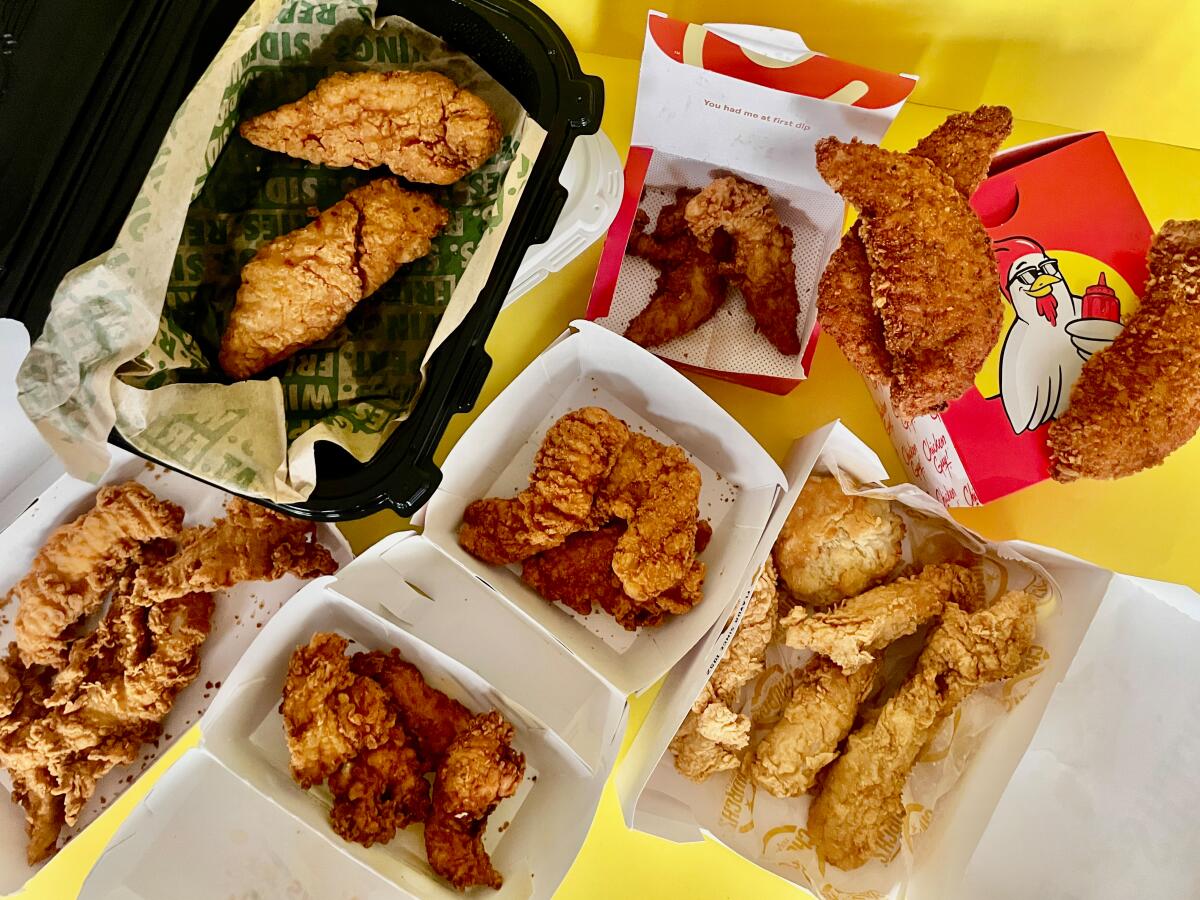 Chicken tenders and strips from 11 fast food and fast casual restaurants. 