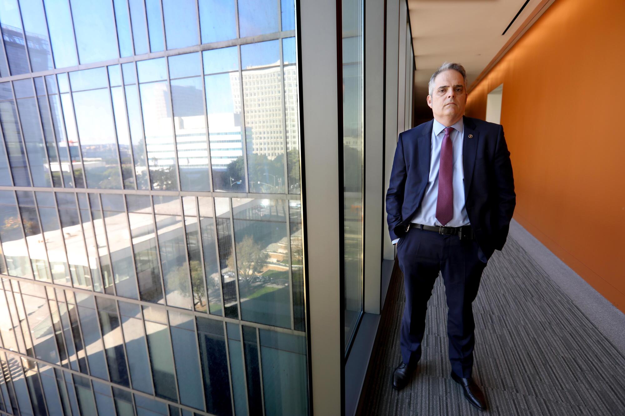 LAPD Det. Gregory Stearns at police headquarters in downtown Los Angeles.