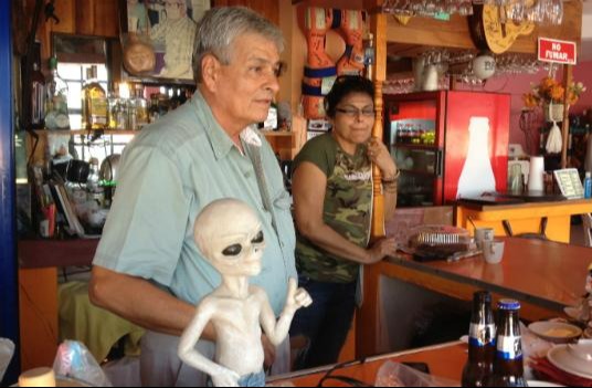 Many shops, bars and restaurants use aliens for decor to attract loyal customers