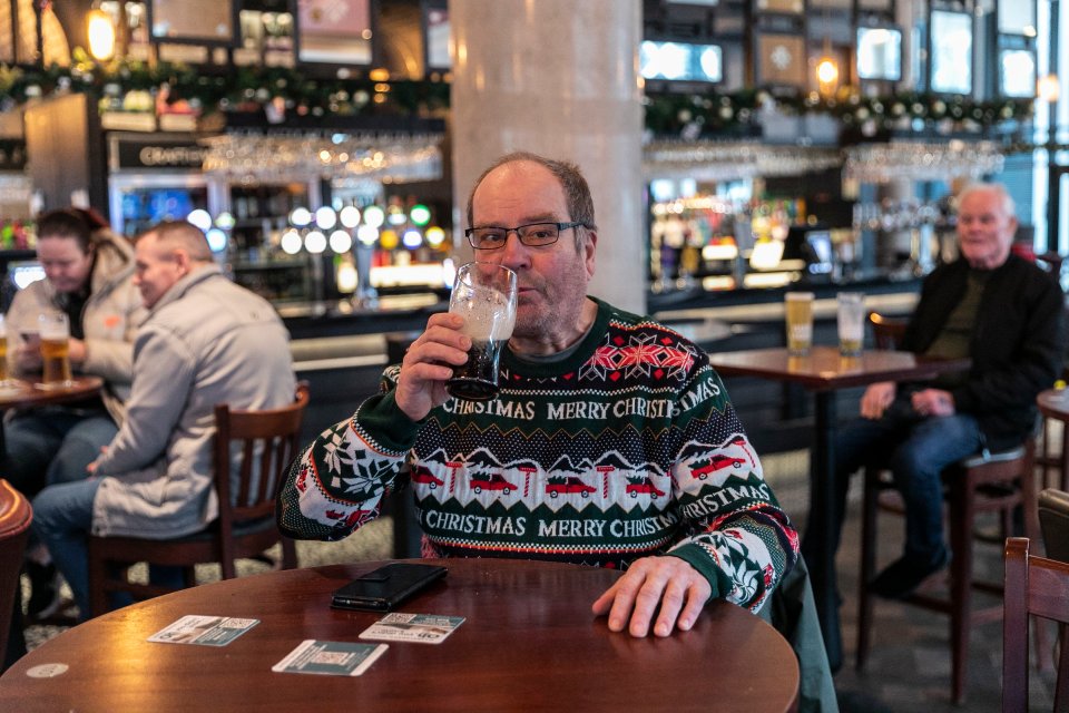 Kenny Pilotille, 66, enjoys meeting his family and friends at the pub every year