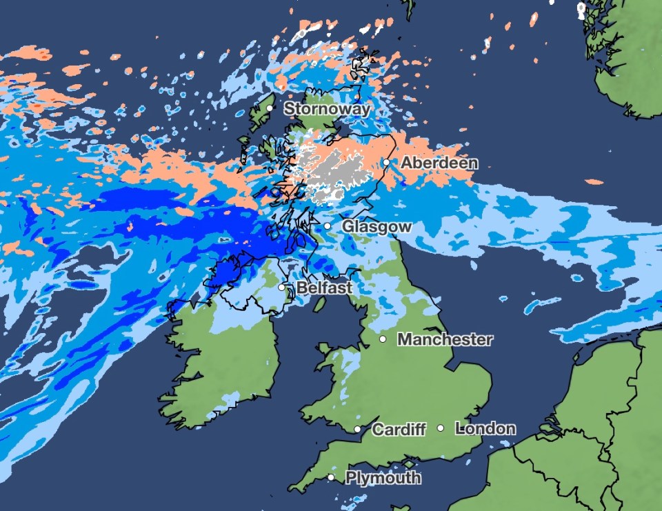 Heavier snow, hail and torrential rain is forecast in Scotland on Monday and Tuesday