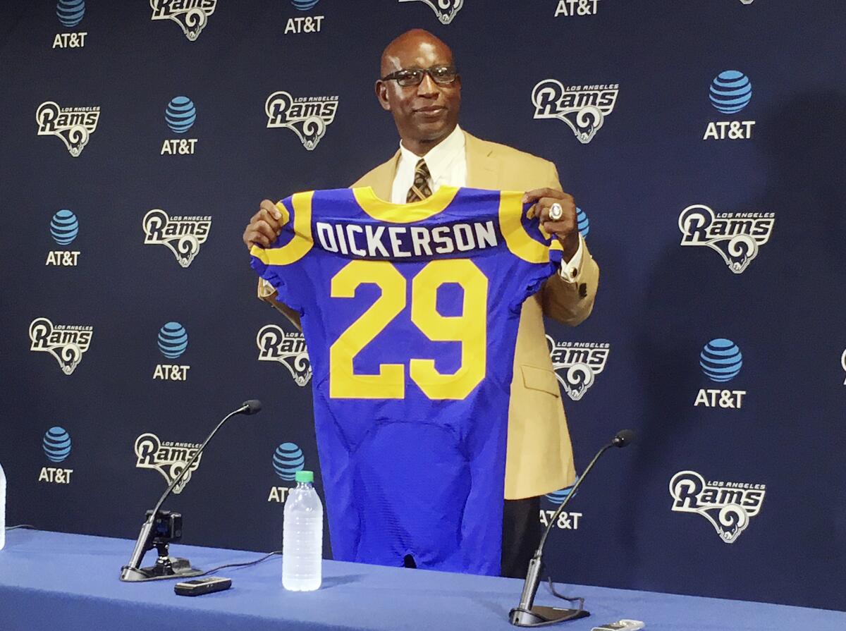 Eric Dickerson signed a one-day contract in 2017 so he could retire as a Los Angeles Ram.