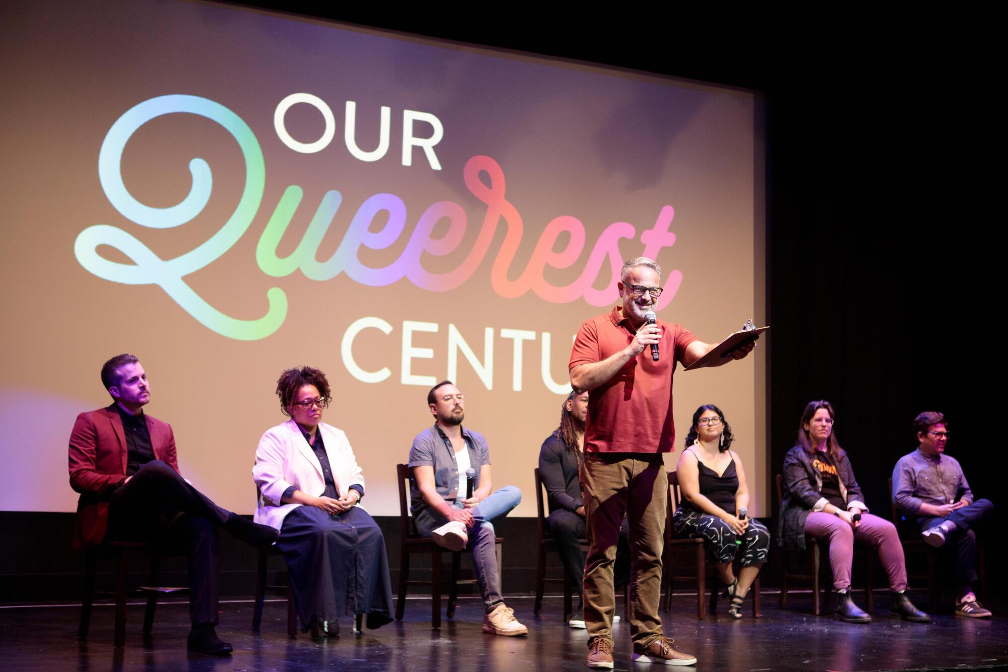 Tony Valenzuela speaks during an event with L.A. Times journalists during the Circa Festival in October.