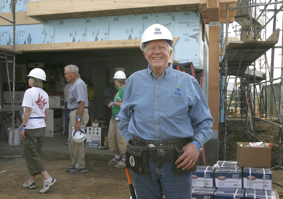 The former president volunteered with Habitat for Humanity