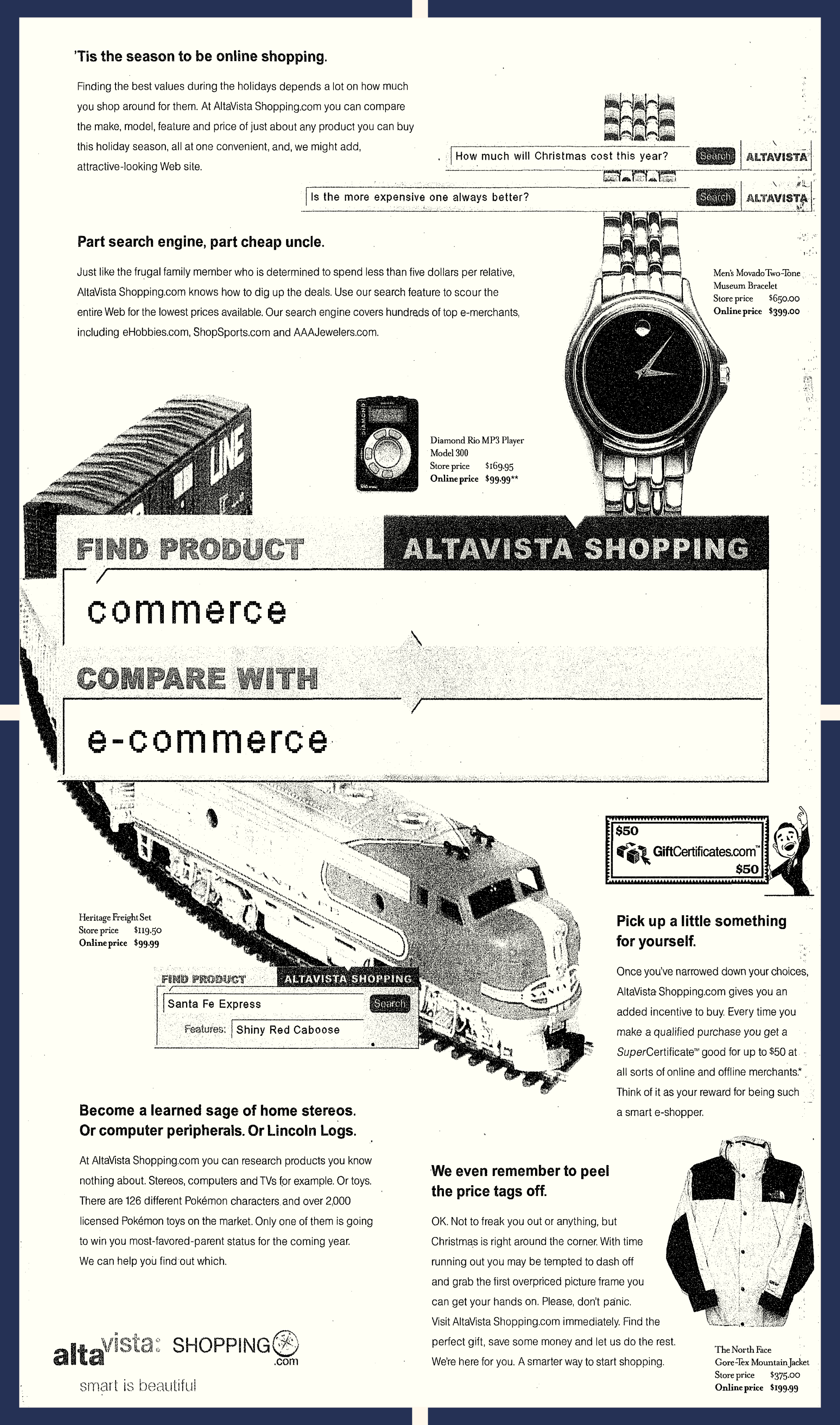 The 1999 Project: An Alta Vista ad from the Dec. 16, 1999, Los Angeles Times touts online shopping