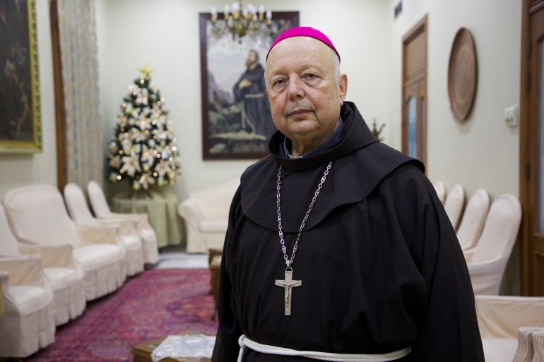 Father Hanna Jallouf lived under HTS in Idlib [Ali Haj Suleiman/Al Jazeera]