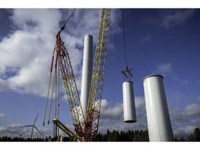 A wind turbine installation near Skara, Sweden. Photographer: AnnaCarin Isaksson/Bloomberg