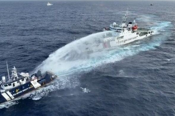 The Philippine Coast Guard accused Chinese vessels of harassing its ships in disputed South China Sea waters. Photo courtesy of Philippine Coast Guard/X