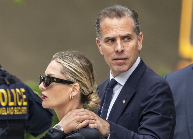 Hunter Biden, son of U.S. President Joe Biden, departs the J. Caleb Boggs Federal Building with his wife Melissa Cohen Biden on the fourth day of his trial on criminal gun charges in Wilmington, Delaware, on June 6, 2024. On Tuesday, a federal judge terminated the case. File Photo by Ken Cedeno/UPI